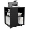 vidaXL Rolling Cabinet Black 60x53x72 cm Engineered Wood