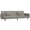 vidaXL 2-Seater Sofa Bed with Two Pillows Light Grey Velvet