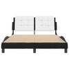 vidaXL Bed Frame without Mattress "Zadar" Black and White 137x190 cm Faux Leather