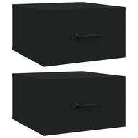 vidaXL Wall-mounted Bedside Cabinets 2 pcs Black 35x35x20 cm