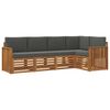 vidaXL Outdoor Sofa Set 5 pcs Natural and Anthracite Polyester