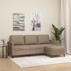 vidaXL 3-Seater Sofa with Footstool Cappuccino 180 cm Faux Leather