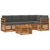 vidaXL Outdoor Sofa Set 6 pcs Natural and Anthracite Polyester