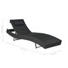 vidaXL Sun Lounger Poly Rattan and Textilene Black
