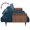 vidaXL Sofa Bed with Cup Holders Blue Velvet