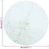 vidaXL Table Top White Ø40x0.8 cm Tempered Glass with Marble Design