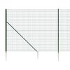 vidaXL Wire Mesh Fence with Spike Anchors Green 1.6x25 m