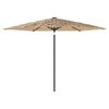 vidaXL Garden Parasol with Steel Pole Brown 288x288x225 cm