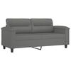 vidaXL 2-Seater Sofa Dark Grey 140 cm Microfibre Fabric