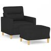 vidaXL Sofa Chair with Footstool Black 60 cm Fabric