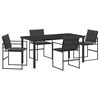 vidaXL Garden Dining Set 5 pcs Black Textilene and Steel