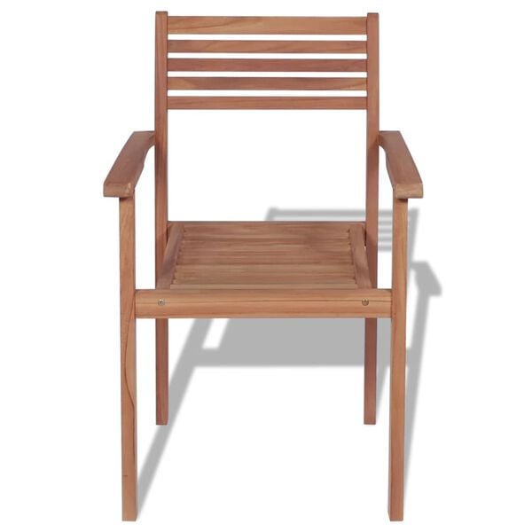 vidaXL Stackable Garden Chairs 4 pcs Solid Teak Wood