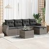 vidaXL 6 Piece Garden Sofa Set with Cushions Grey Poly Rattan