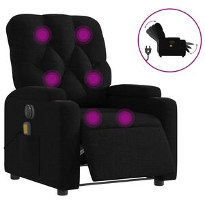 vidaXL Electric Massage Recliner Chair Black Fabric