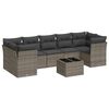 vidaXL 8 Piece Garden Sofa Set with Cushions Grey Poly Rattan
