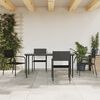 vidaXL 5 Piece Garden Dining Set Black Poly Rattan