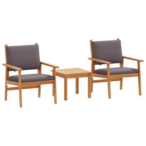 vidaXL Garden Sofa Set 3 pcs 2-Seater Anthracite Solid Acacia Wood