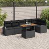 vidaXL Garden Sofa Set with Storage 7 pcs Black Poly rattan