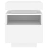 vidaXL Bedside Cabinet with LED Lights White 40x39x48.5 cm