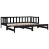 vidaXL Pull-out Day Bed without Mattress Black 2x(90x190)cm