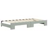 vidaXL Daybed with Trundle without Mattress Light Grey 90x190 cm