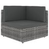 vidaXL 6 Piece Garden Lounge Set with Cushions Grey Poly Rattan