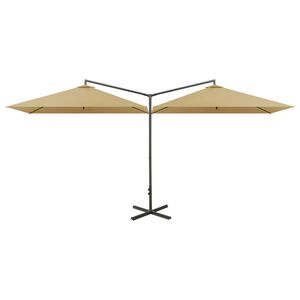 vidaXL Garden Parasol | Taupe | Fabric (100% polyester), powder-coated steel