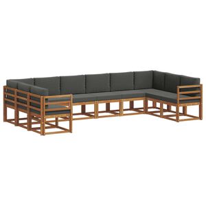 vidaXL Outdoor Sofa Set 10 pcs Natural and Anthracite