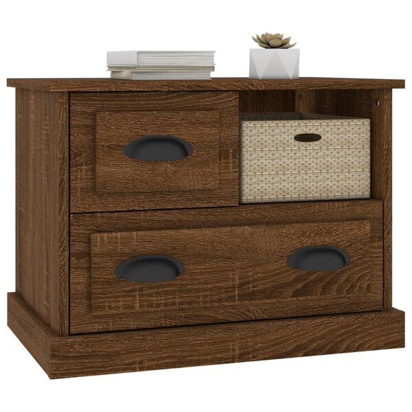 vidaXL Bedside Cabinet Brown Oak 60x39x45 cm