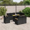 vidaXL 9 Piece Garden Sofa Set with Cushions Black Poly Rattan