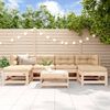 vidaXL 7 Piece Garden Lounge Set with Cushions Solid Wood