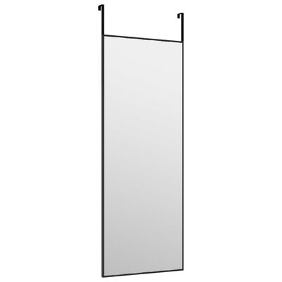 vidaXL Door Mirror Black 30x80 cm Glass and Aluminium