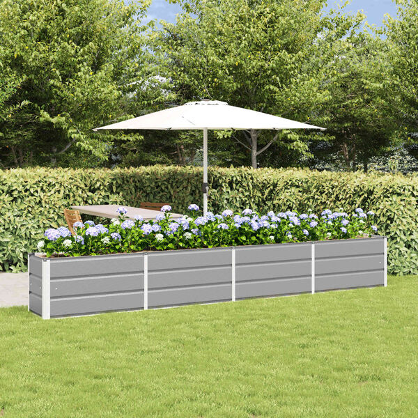 vidaXL Planter Light Grey 320 x 40 x 45 cm Steel