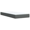vidaXL Box Spring Bed with Mattress Dark Grey King Single Fabric