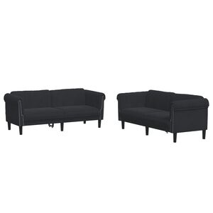 vidaXL 2 Piece Sofa Set Black Velvet