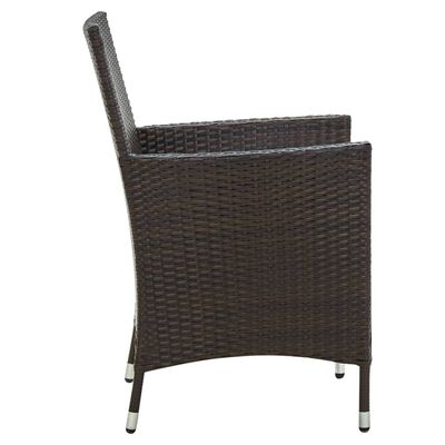 vidaXL Garden Chairs with Cushions 4 pcs Poly Rattan Brown