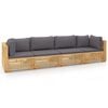 vidaXL 4 Piece Garden Lounge Set with Cushions Solid Teak Wood