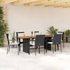 vidaXL 9 Piece Garden Dining Set with Cushions Black Poly Rattan