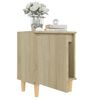vidaXL Bed Cabinet with Solid Wood Legs Sonoma Oak 40x30x50 cm
