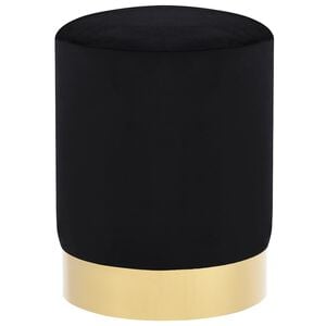 vidaXL Stool Black and Gold Velvet 28 x 36 cm