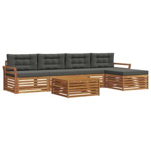 vidaXL Outdoor Sofa Set with Cushion 6 pcs Natural and Anthracite