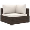 vidaXL 6 Piece Garden Lounge Set with Cushions Poly Rattan Brown