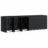 vidaXL Wheelie Bin Storage for 6 Bins Black 408 x 77.5 x 121.5 cm