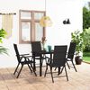 vidaXL 5 Piece Garden Dining Set Black