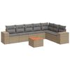 vidaXL 8 Piece Garden Sofa Set with Cushions Beige Poly Rattan