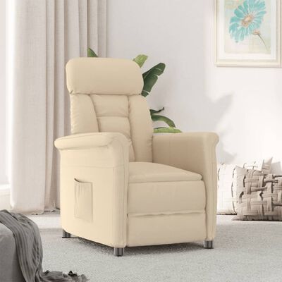 vidaXL Recliner Chair Cream Faux Suede Leather