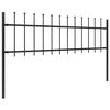 vidaXL Garden Fence with Spear Top Steel 1248x60 cm Black