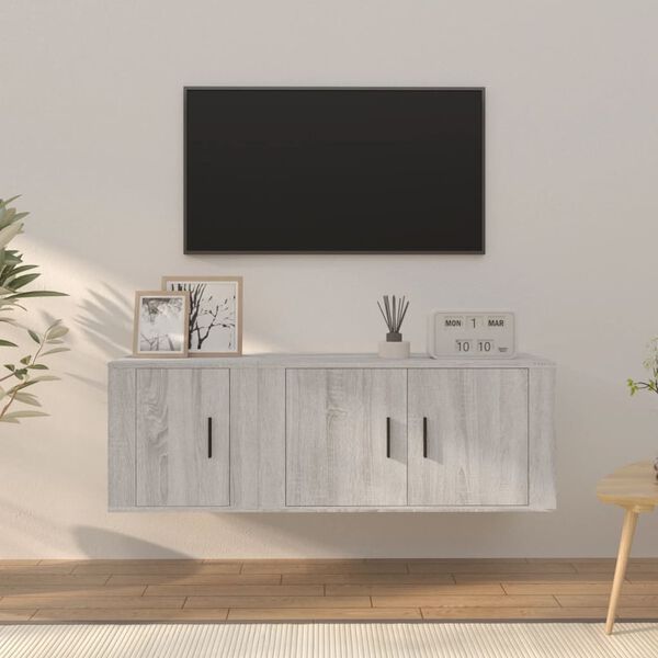 vidaXL 2 Piece TV Cabinet Set Grey Sonoma Engineered Wood