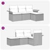 vidaXL Garden Sofa Set with Cushion 4 pcs Grey Poly Rattan