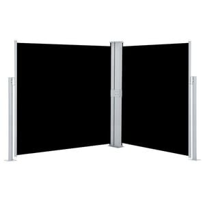 vidaXL Side Awning | Black | Polyester | 140x600 cm | Retractable | Side Awning